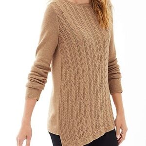 J. Jill Petite Asymmetrical Cable Pullover Sweater XS